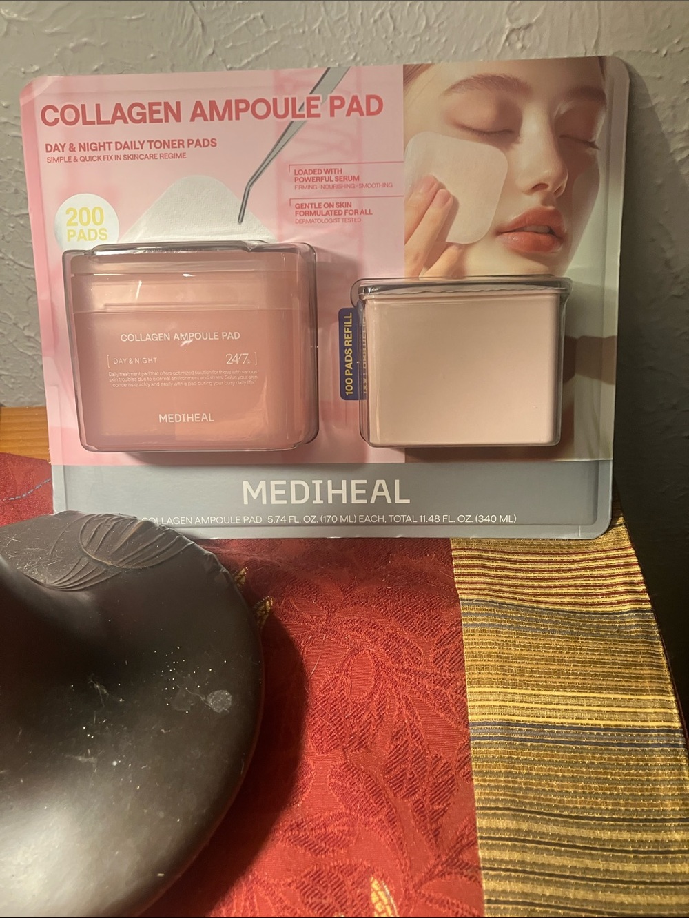 Collagen Ampoule Pad Toner Pads - Pink